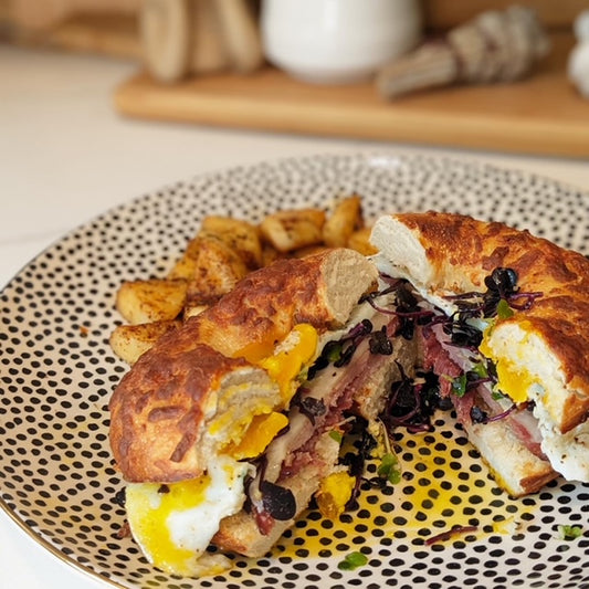 Farmstand Breakfast Bagel with Pan Seared Turnips