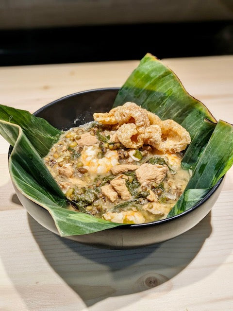 Ginisang Munggo with Chicken (Filipino Sauteed Mung Beans with Chicken)