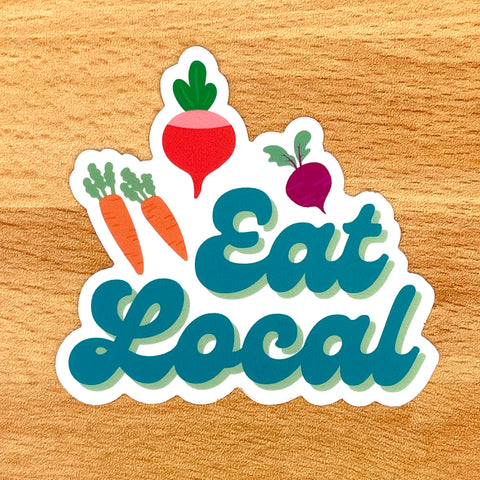 Sticker Eat Local Carrot Radish Turnip
