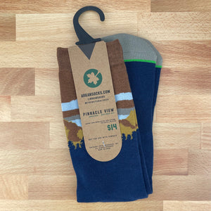 Socks - Pinnacle View Navy/Mud-Sky